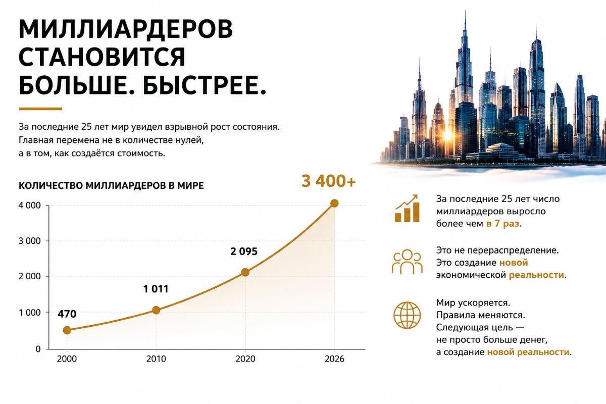 Миллиардеров становится больше. Быстрее.